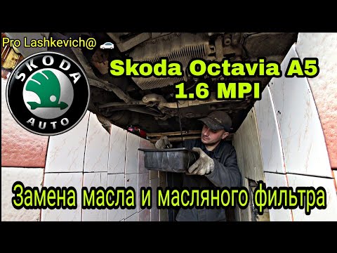 Замена масла  масленного фильтра Skoda Octavia A5 1.6 MPI BSE