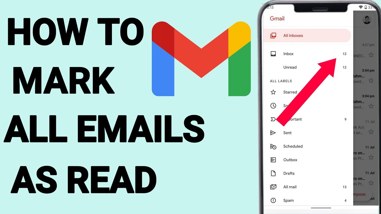 How To Mark All Email As Read In Gmail Youtube