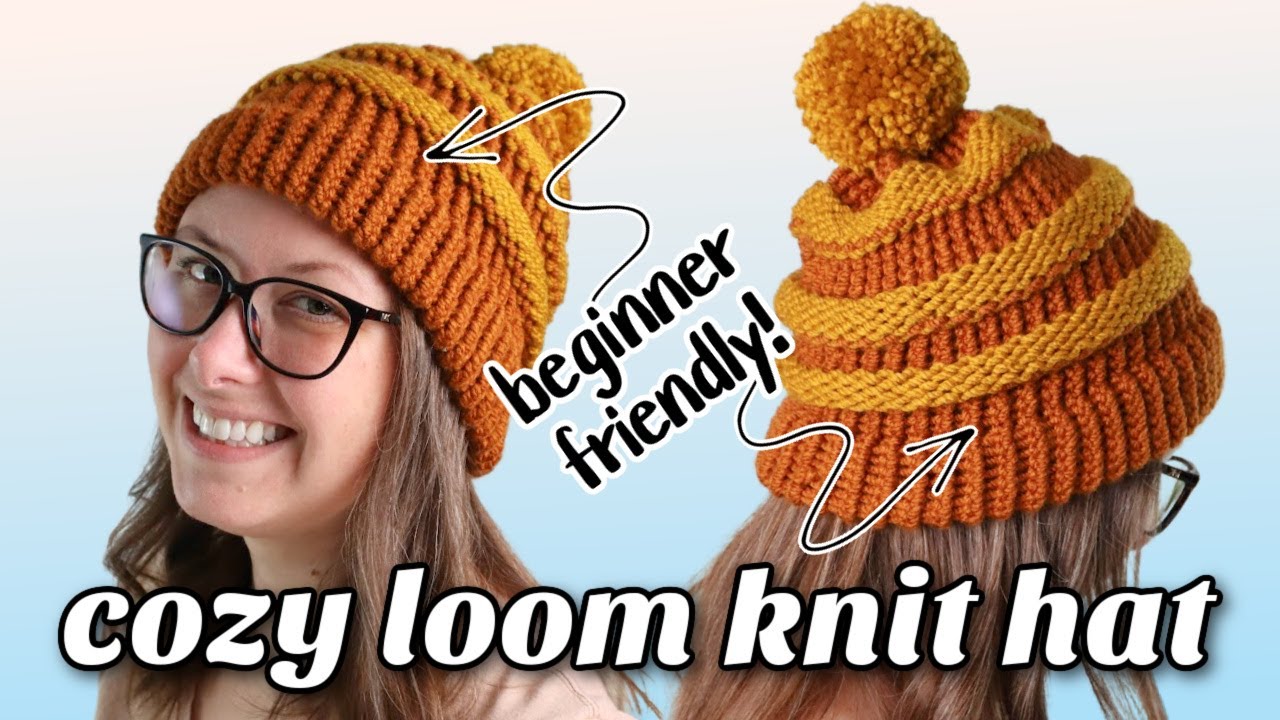 Loom Knitting PATTERNS Pom Pom Scarf With Step by Step Video Tutorial  Loomahat 