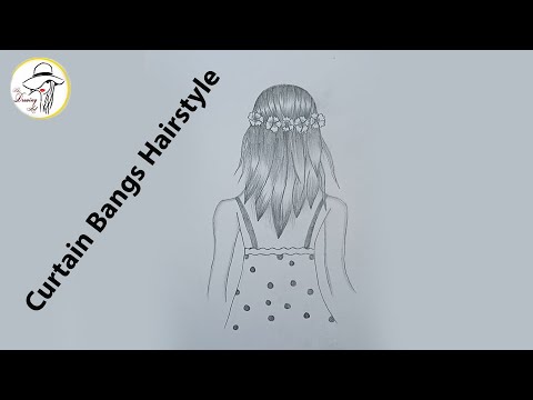 How To Draw Curtain Bangs HairStyle | Pencil Sketch | The Drawing Art