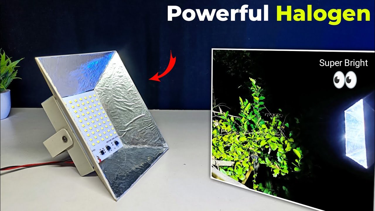 Как сделать суперяркую галогенную лампу мощностью 50 Вт дома, галогенная лампа кайсэ банайе, #све...