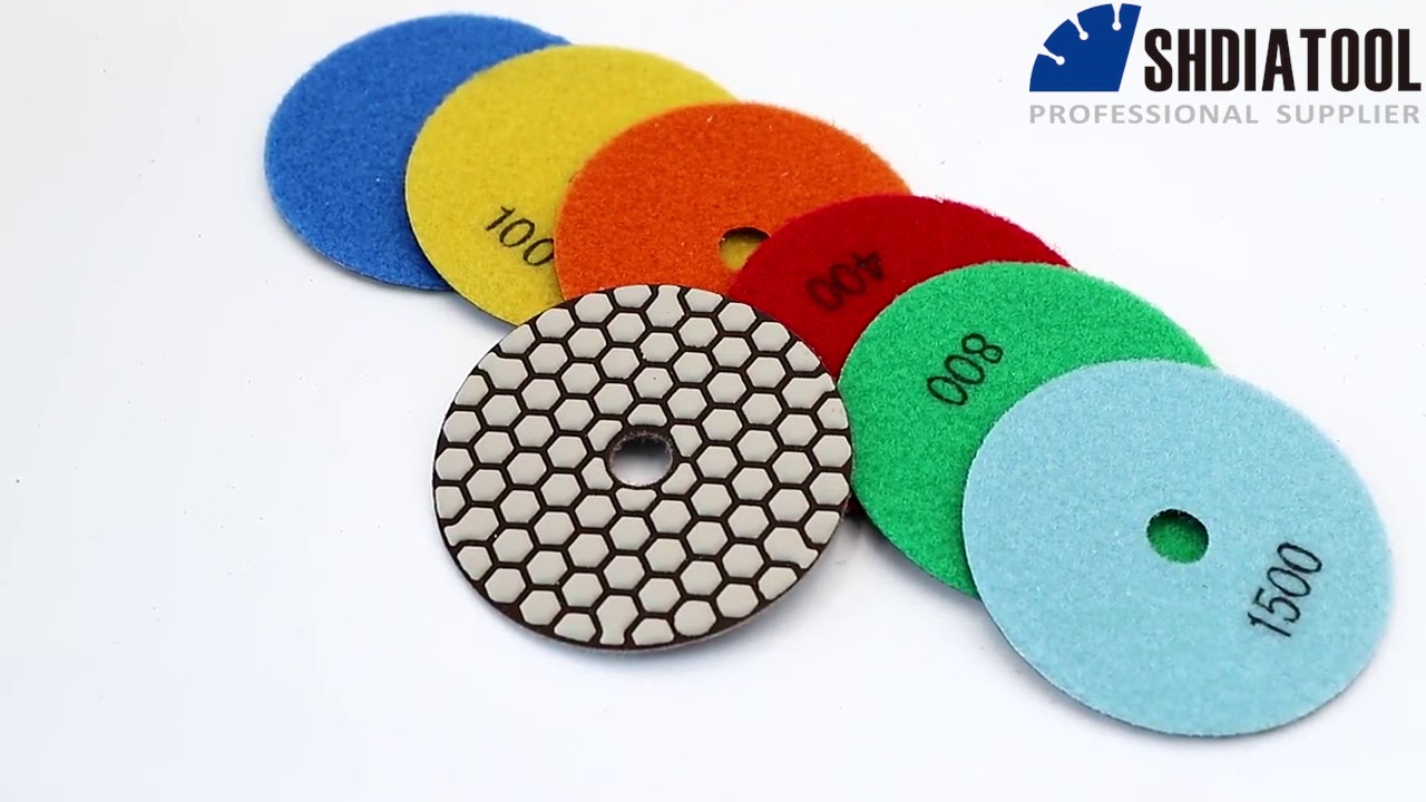 Disques De Polissage Diamantés SHDIATOOL 4 Pouces – 6 Pièces Grain 50# à 400# Pour Granit, Béton, Marbre (utilisation Humide)