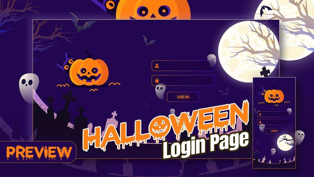 Haunted Coding Fun: Responsive Halloween Login Page Animation I Speed Coding Preview