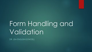 Form Handling and Validation | Advanced Web Development