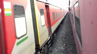 22691 Rajdhani Express overtakes 12723 Telangana Express