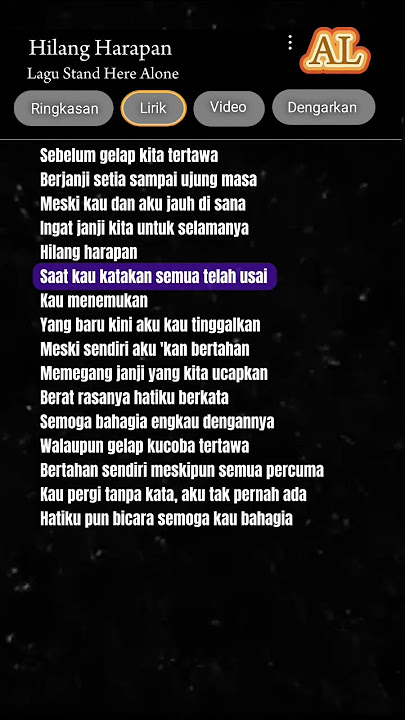 Hilang Harapan, Lagu stand Here Alone #musiku  #liriklagu #lagubaru #lyrics #fypシ゚viral