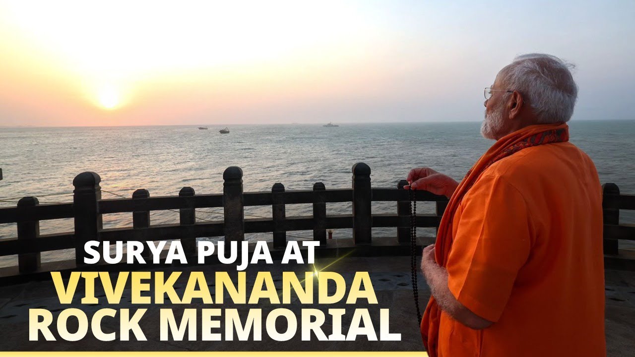 PM Modi performs Dhyan \u0026 Yoga at Swami Vivekananda Rock Memorial in Kanniyakumari, Tamil Nadu