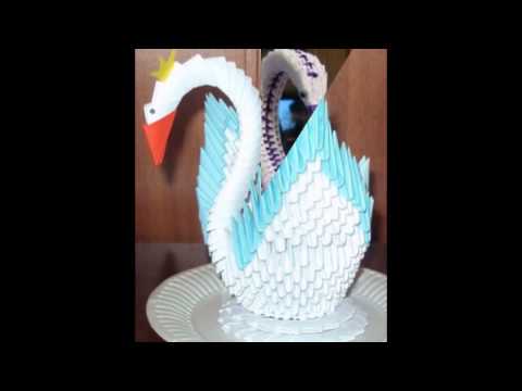 Модульное оригами лебедь царевна