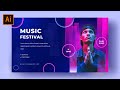 How To Make Landscape Social Media Banner | Music Festival | Adobe illustrator Tutorial