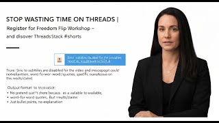 Register for Freedom Flip Workshop - and discover Threads Stack #shorts