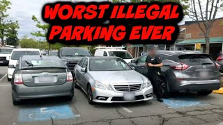 WORST Illegal Handicap Parking Job EVER!!