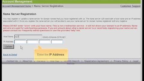 Registering name servers via Dotster.com