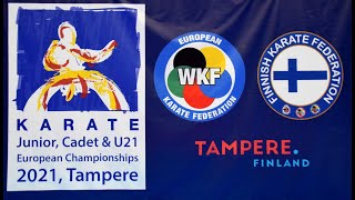 EKF Tampere 2021, U21 Kumite Female -55 kg, 3.round:HABERL URŠA (SLO) - GERVALLA ALBULENA (KOS)