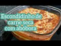 Escondidinho de carne seca com abóbora e requeijão cremoso. Low carb