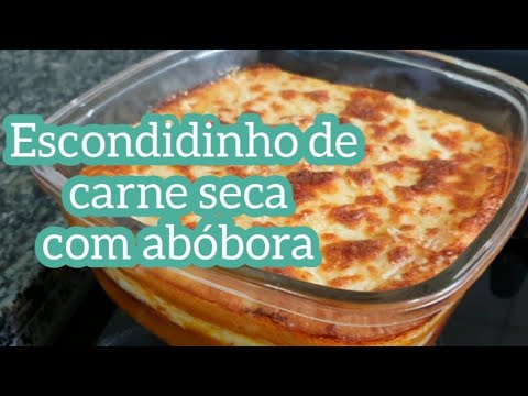 Escondidinho de carne seca com abóbora e requeijão cremoso. Low carb