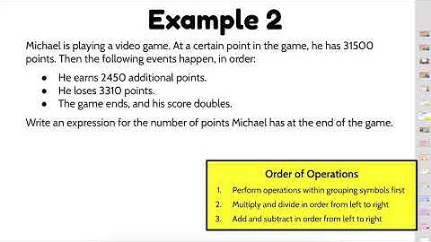 Writing Numerical Expressions from Word Problems, Example 2