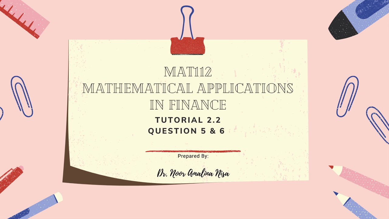Tutorial 2.2: Question 5 & 6 - YouTube
