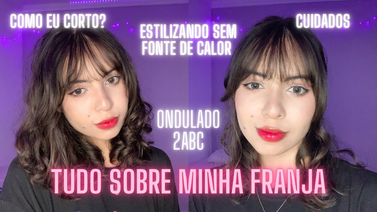 TUDO sobre a minha FRANJA (Cabelo Ondulado 2ABC) | Evelyn ✨