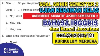 Latihan Soal Sumatif Akhir semester 2 Bahasa inggris kelas 2 SD/MI kurikulum Merdeka - kunci jawaban