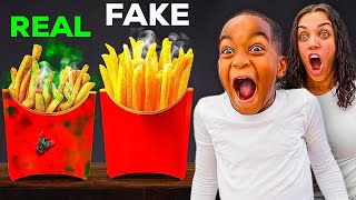 REAL VS FAKE CHALLENGE | The Prince Family Clubhouse