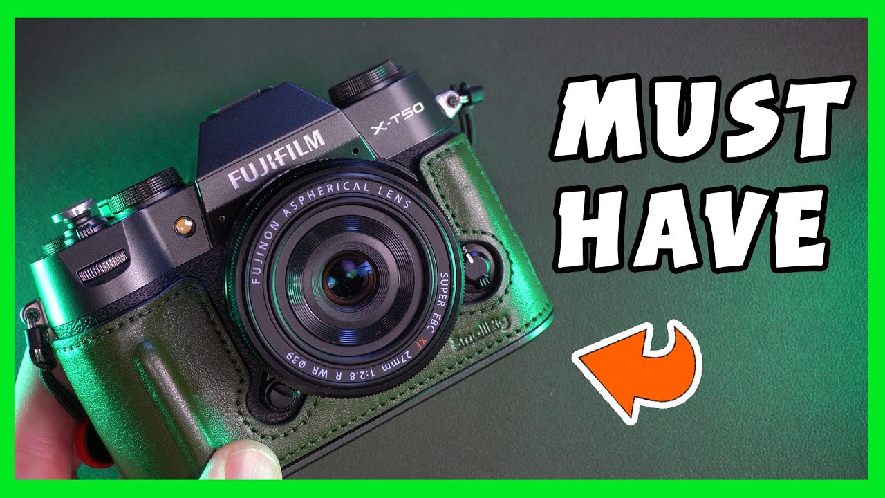Kit Custodia In Vera Pelle SMALLRIG Per FUJIFILM X-T50, Metà Custodia Verde Con Telaio In Alluminio E Tracolla PU, Stile Retrò - 4711