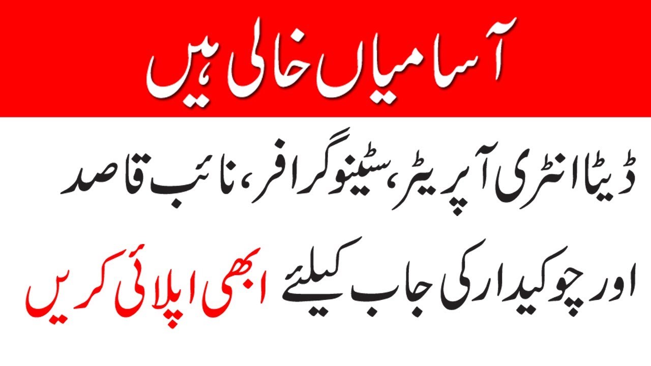 New jobs in Punjab Pakistan 2019, Apply Now   By Update jobs