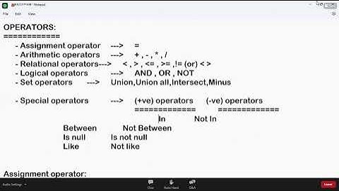 OPERATORS Part -2 Oracle SQL - Day 14