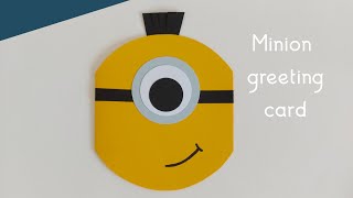 How To Make Minion Greeting Card For Kids / Easy Paper Crafts / Kids Craft Ideas / 5 Minute Crafts