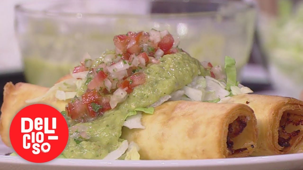 Receta de 'Flautas de pollo con salsa verde' con el tip para que no se