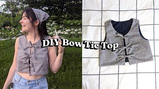 I accidentally made a Ganni inspired tank! | DIY Bow Tie Top