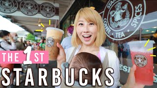 $34 crab rolls and drinks from the original Starbucks store! Our day at Pike Place in Seattle!