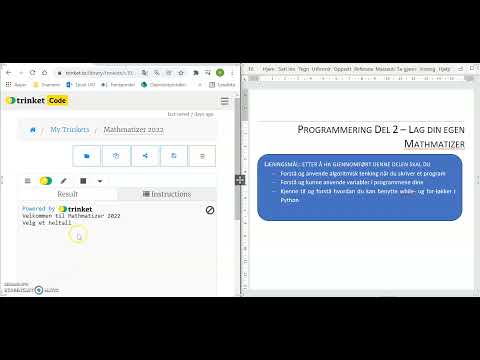 Programmering i Python Del 2 - 3a: Oppgave - Mathmatizer