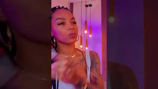AFRICAN BLACK GIRL FULL BODY WITH TATTOOS SMOKING CIGARETTES