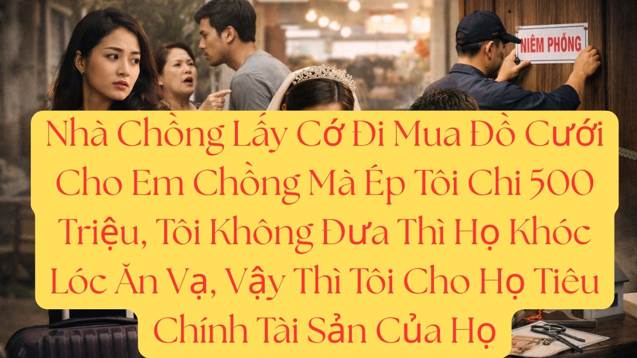 Nhà Chồng Lấy Cớ Đi Mua Đồ Cưới Cho Em Chồng Mà Ép Tôi Chi 500 Triệu, Tôi Không Đưa Thì Họ Khóc...