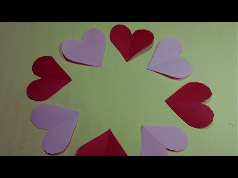 Como Cortar Coração de Papel  Coraçãozinho de Papel Simples e Fácil