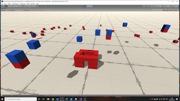 First demo of a task based simulation of drone construction in Unity