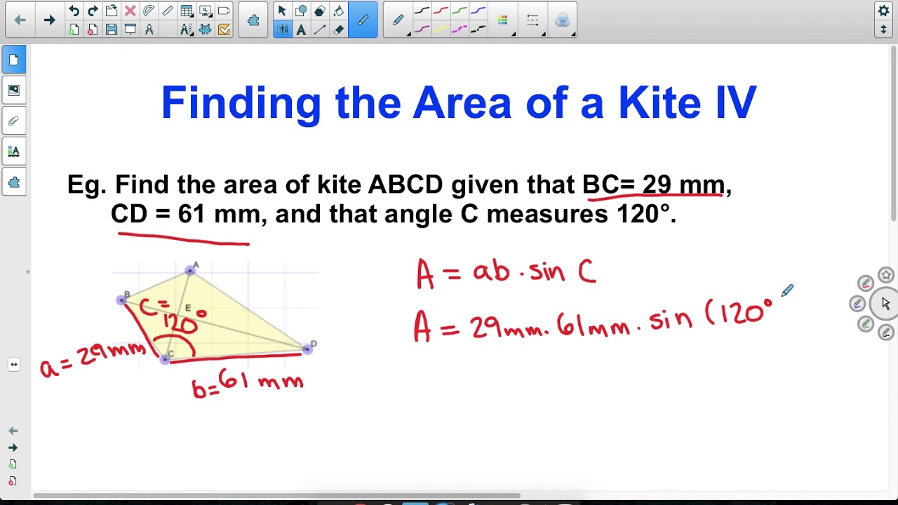 Finding the Area of a Kite IV YouTube