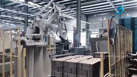 Automatic paper cardboard carton box robot hand palletizing machine palletizer equipment