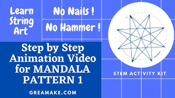 Animation Tutorial DIY MANDALA PATTERN 1 GreaMake String Art without Nails & Hammer Math STEM Kit