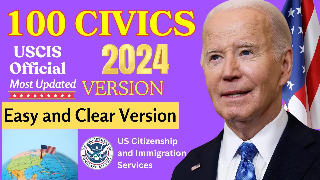 2024 - New USCIS Official 100 Civics Questions and Answers for US ...