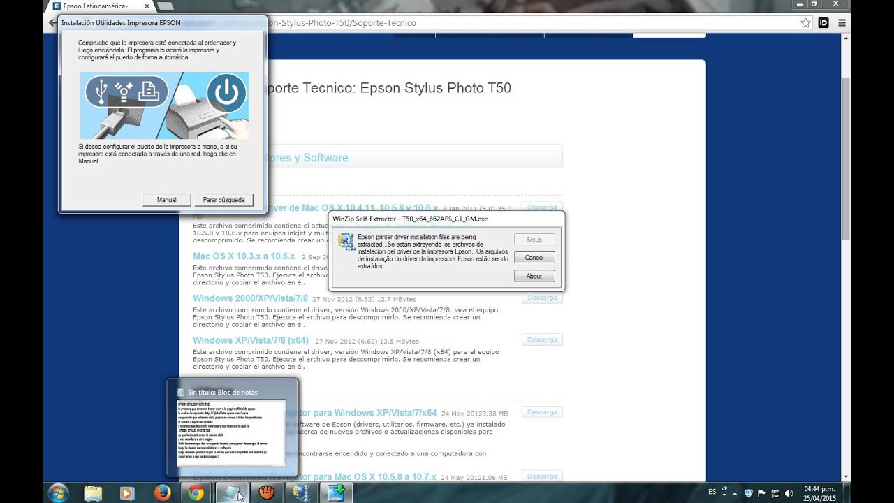Programa para resetear epson t50 descargar