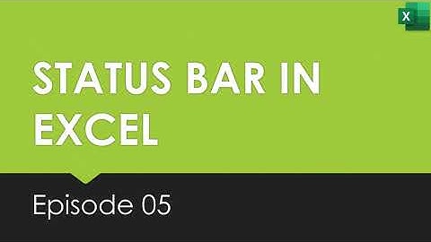 05 Status Bar In Microsoft Excel