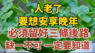 人老了要想安度晚年必須留好這3條例後路缺一不可一定要知道【中老年心語】#養老 #幸福#人生 #晚年幸福 #深夜#讀書 #養生 #佛 #為人處世#哲理