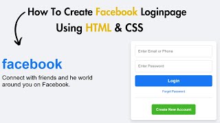 How To Create a Facebook Login Page using HTML and CSS