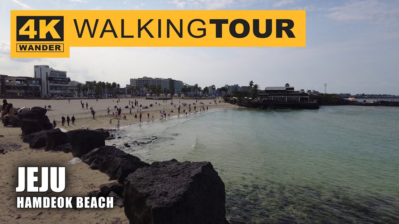 Hamdeok Beach 함덕해수욕장 Walking Tour in Jeju, Korea (4K 60fps)