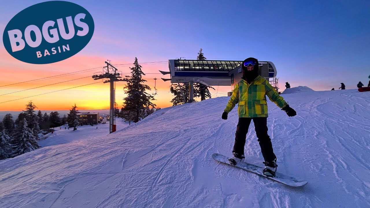 Night Snowboarding in Idaho Bogus Basin Ski Area near Boise YouTube