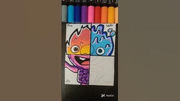 One Drawing But In 4 Different Elements(clod)#viral#elemental#shorts