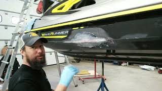 Nanoxcel filler epoxy layup and starting to fair repair areas
