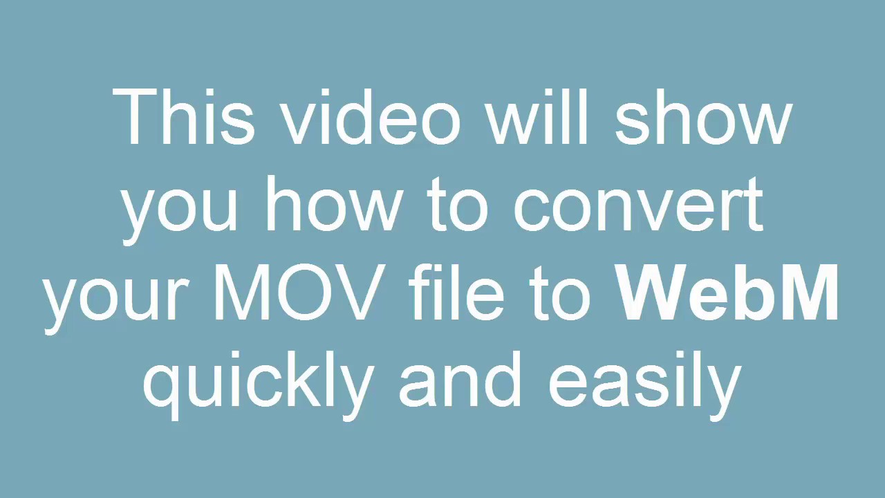 How to convert MOV to M YouTube