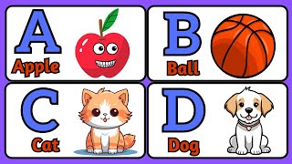A for apple b for ball, phonic song, abcd rhymes, English alphabet, a for adley, abcd ki